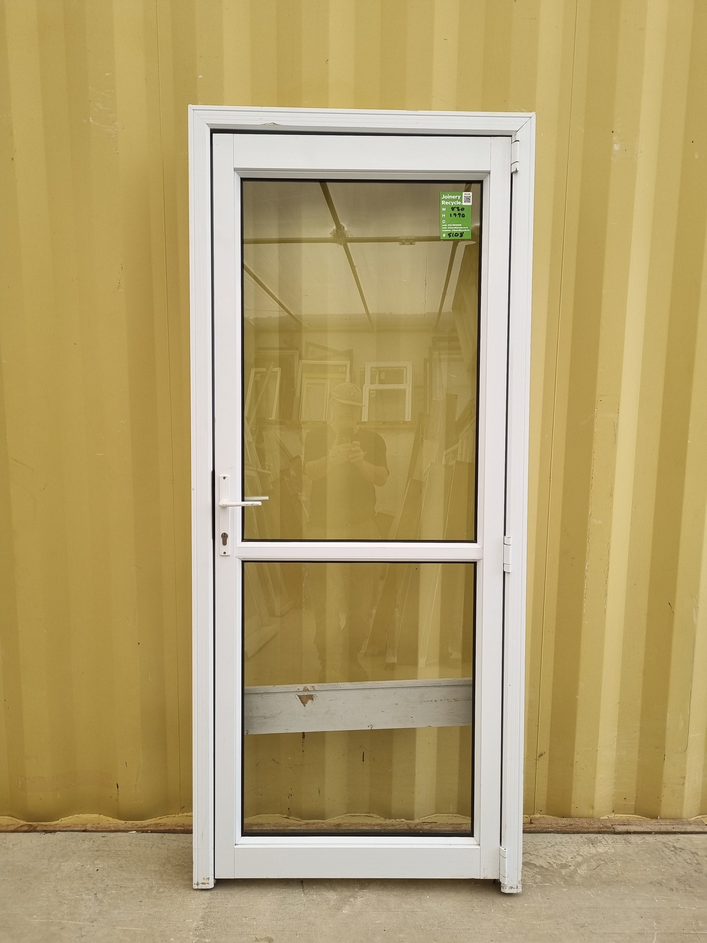 Aluminium & Glass Single Door 830 W x 1990 H  [#5108  SF] Joinery Recycle