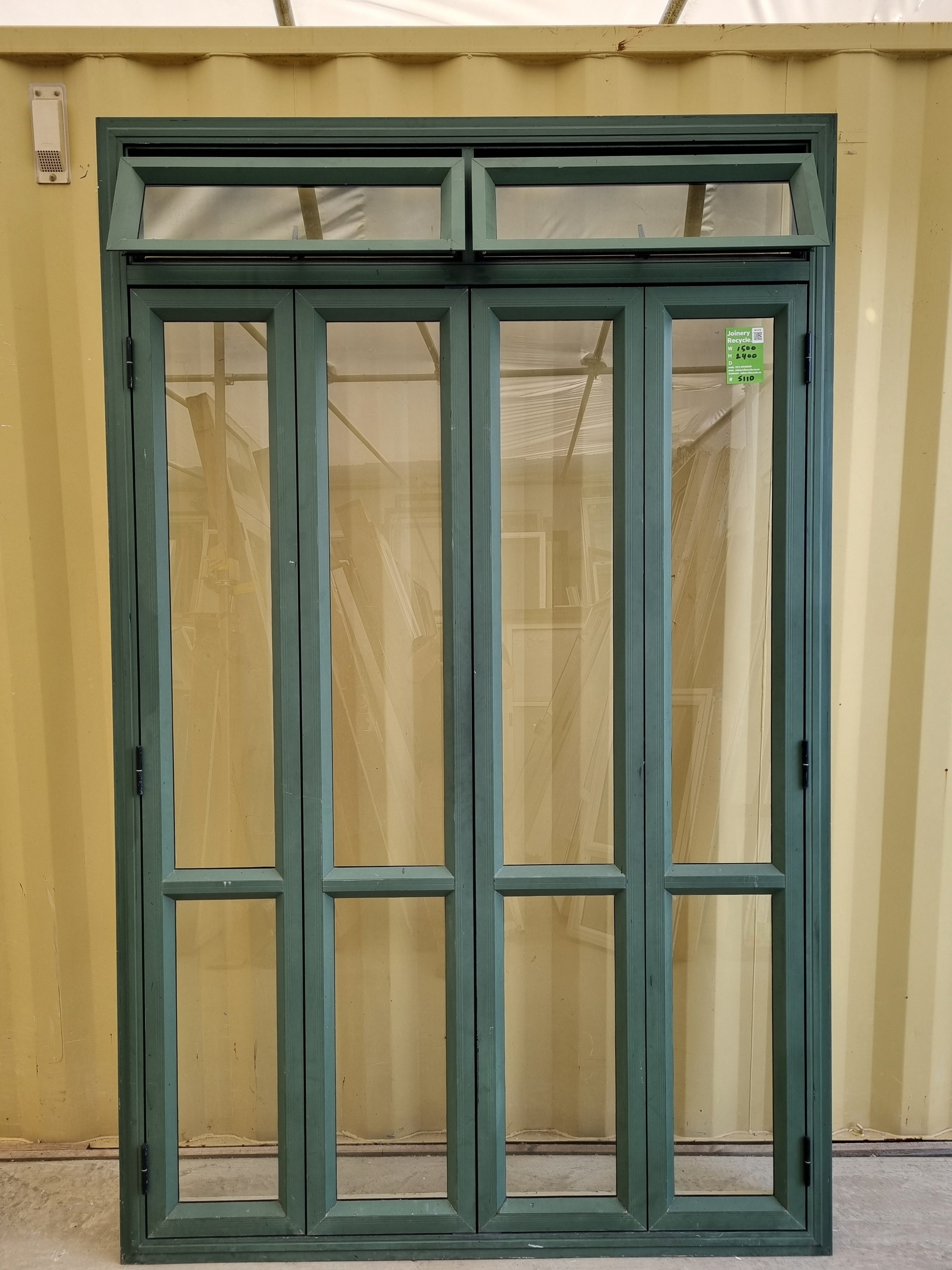 Aluminium Bifold Door with Top Light   1500 W x 2400 H [#5110] Joinery Recycle