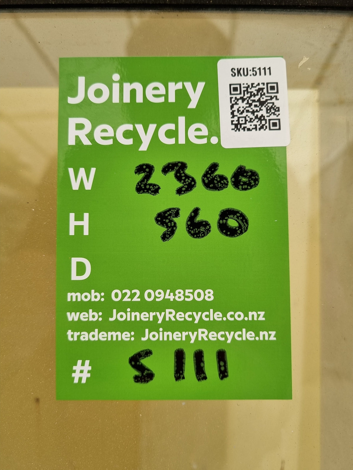 Aluminium Window Off White  2360 W  x 560 H [#5111] Joinery Recycle