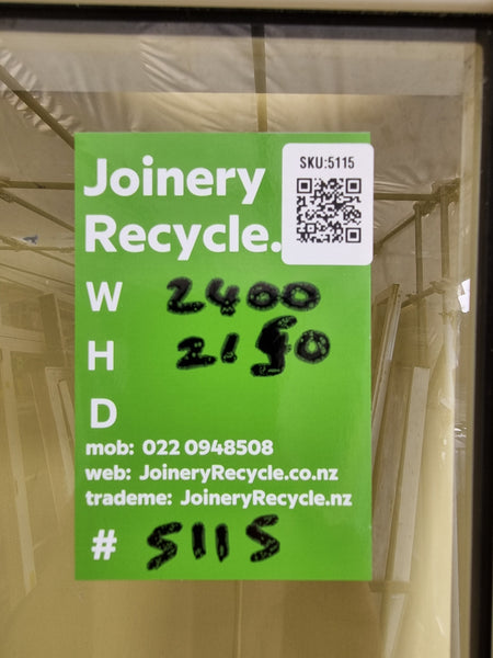 RANCH SLIDER  Offwhite / Cream 2400 W x  2150 H [#5115 SF] Joinery Recycle
