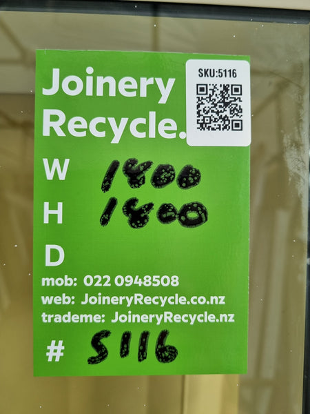Aluminium Window Offwhite / Cream 1800 W  x 1800 H [#5116  SF] Joinery Recycle