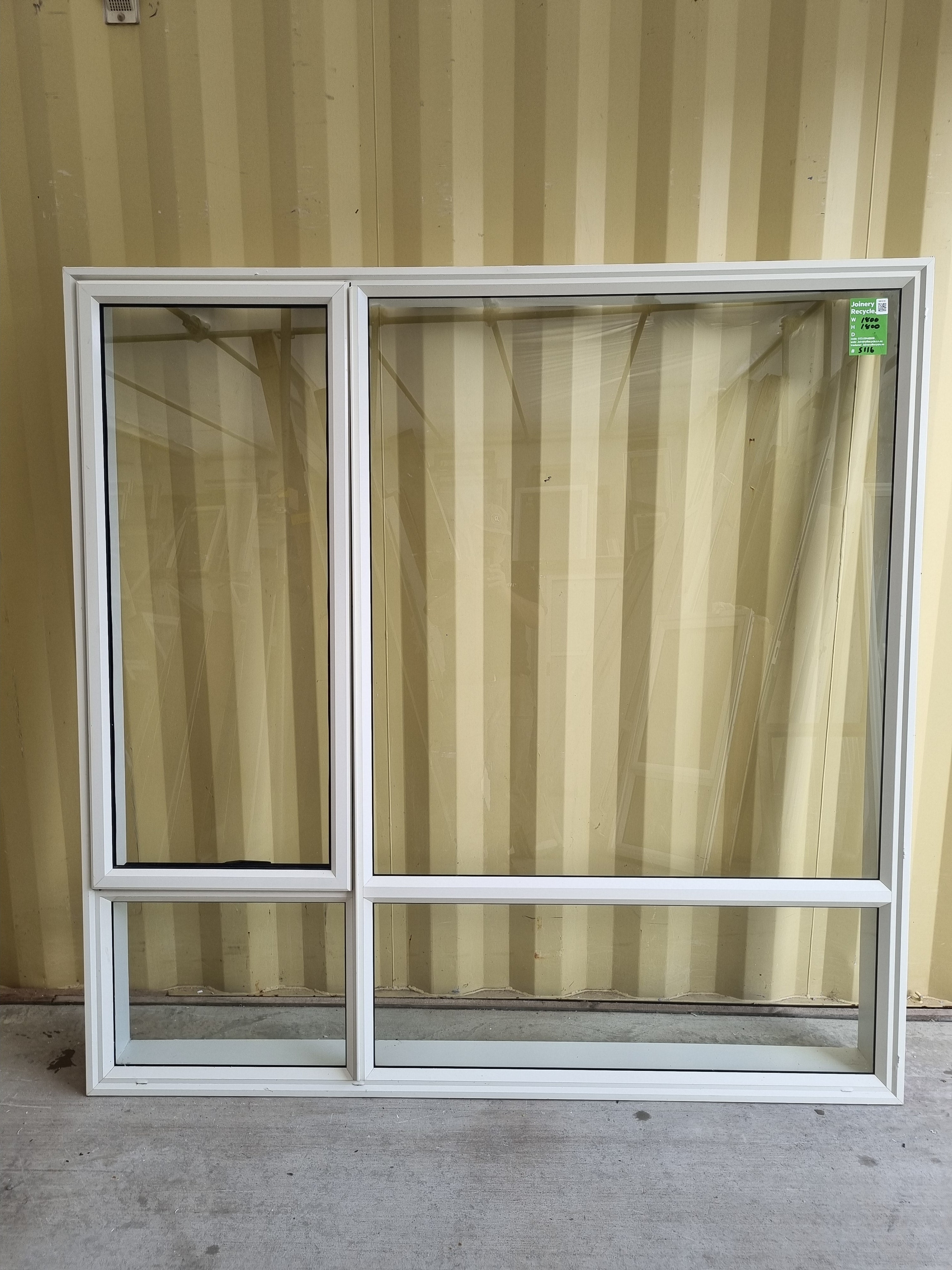 Aluminium Window Offwhite / Cream 1800 W  x 1800 H [#5116  SF] Joinery Recycle