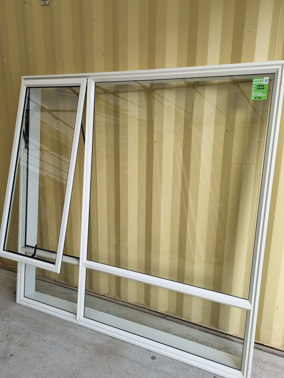 Aluminium Window Offwhite / Cream 1800 W  x 1800 H [#5116  SF] Joinery Recycle