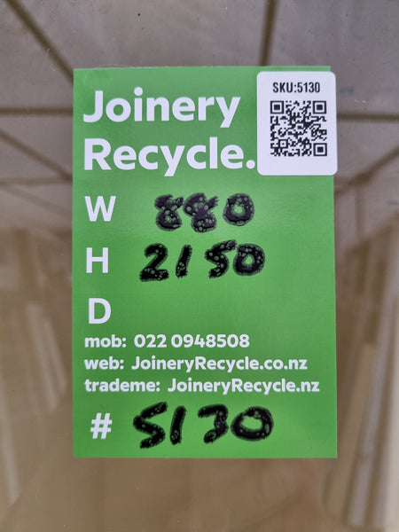 Aluminium & Glass Single Door 880 W x 2150 H  [#5130 SF] Joinery Recycle