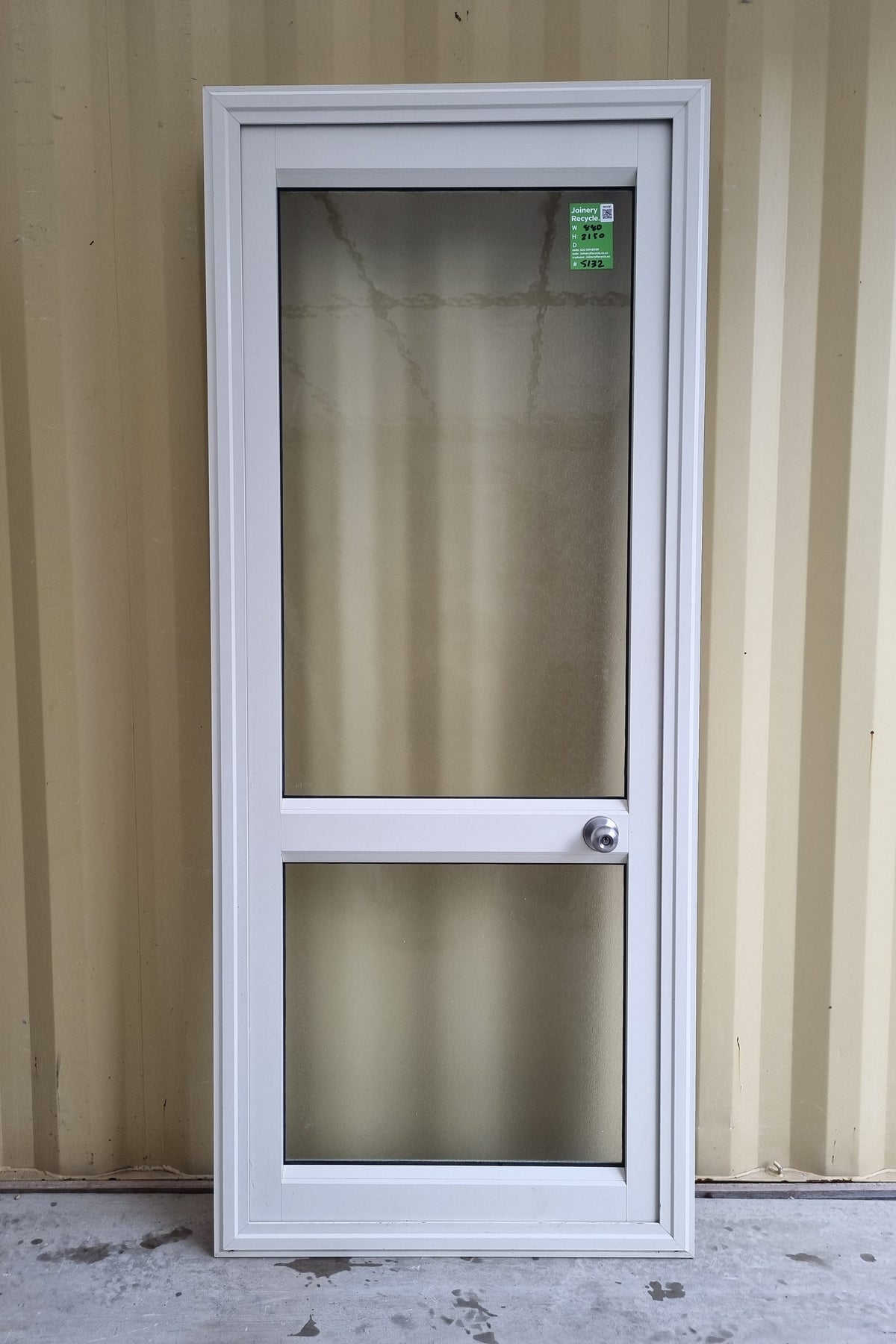 Aluminium & Glass Single Door 880 W x 2150 H  [#5132 SF] Joinery Recycle