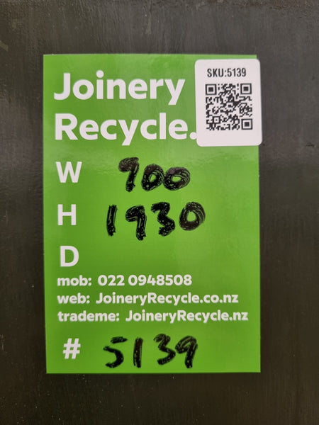 Black 4-Panel Timber Entrance Door   700 W x  1930 H [#5139] Joinery Recycle