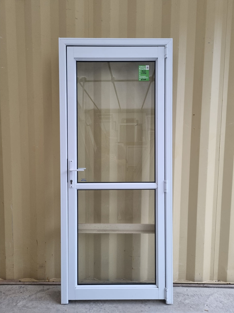 Aluminium & Glass Single Door 820 W x 1990 H  [#5140  SF] Joinery Recycle