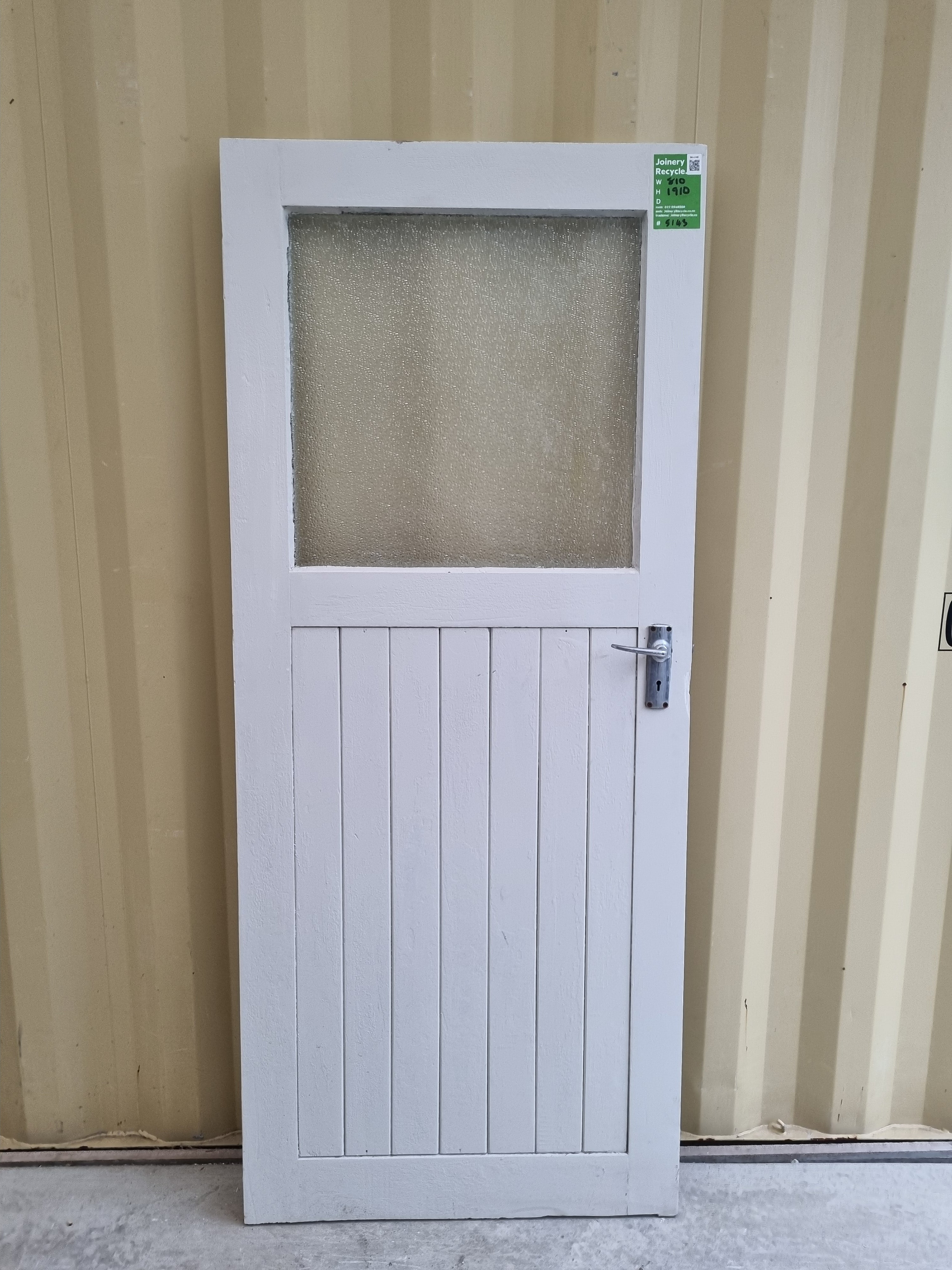 Wood & Glass Single Door Leaf  810 W x 1910 H [#5143] Joinery Recycle