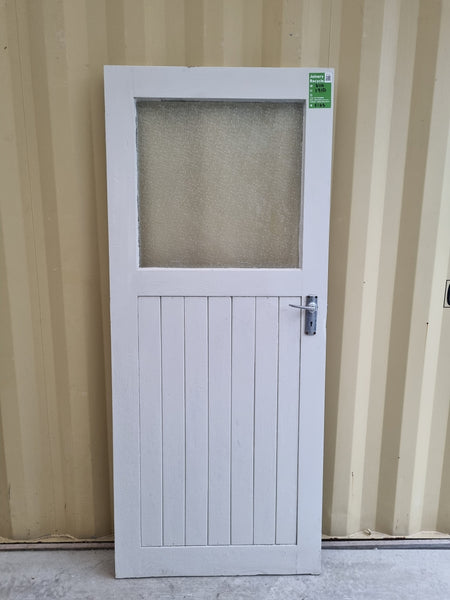 Wood & Glass Single Door Leaf  810 W x 1910 H [#5143] Joinery Recycle
