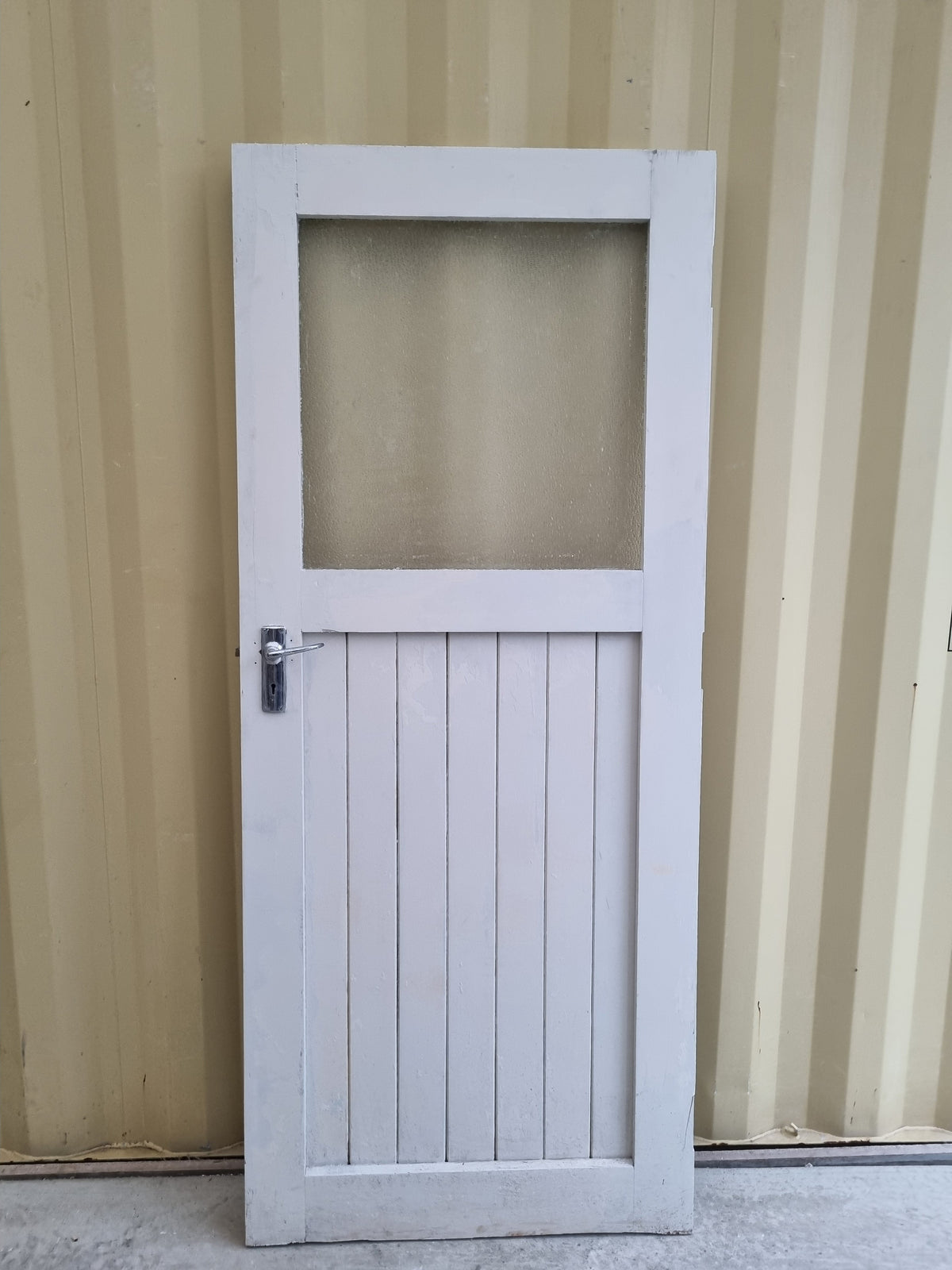 Wood & Glass Single Door Leaf  810 W x 1910 H [#5143] Joinery Recycle