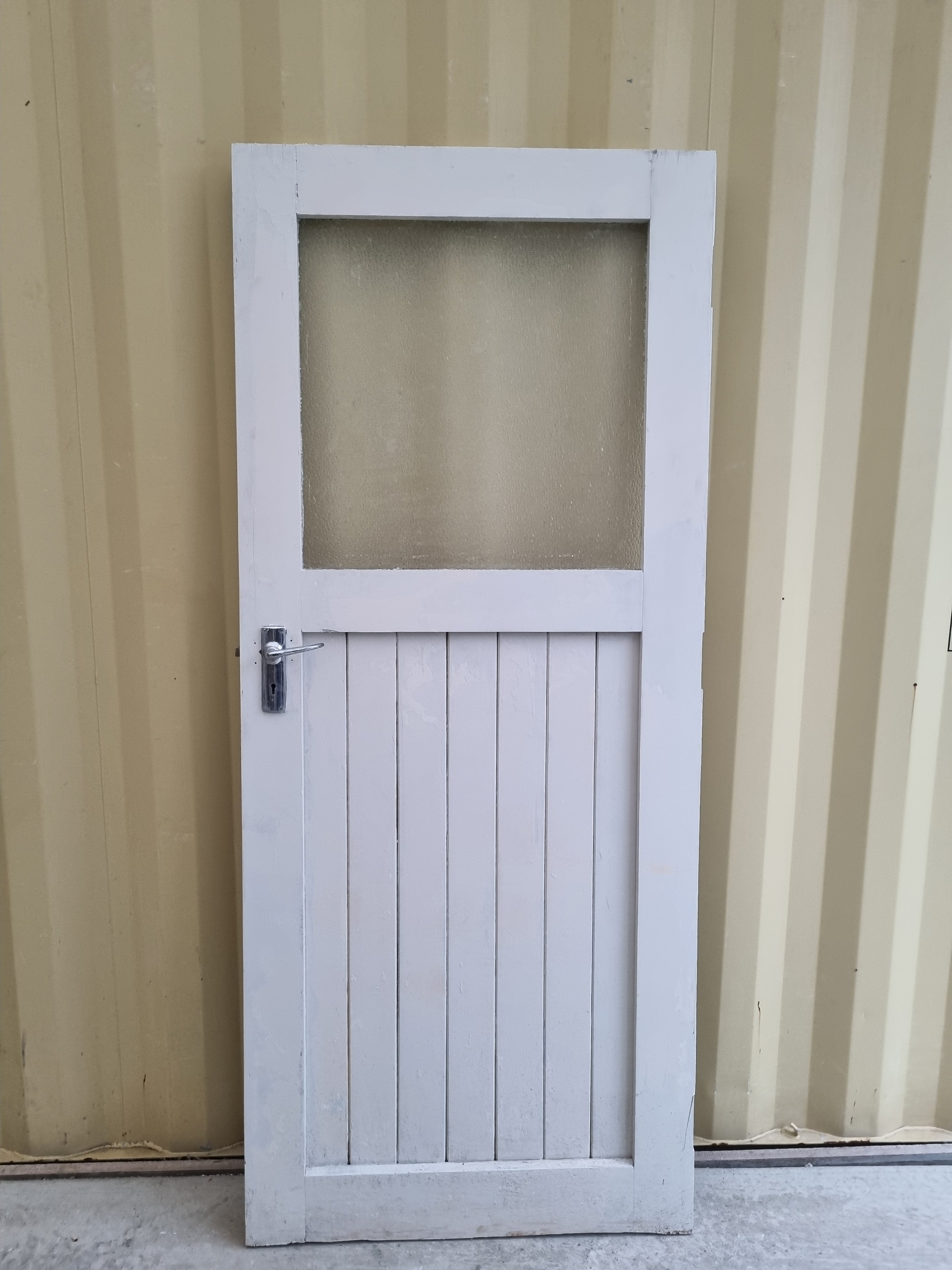 Wood & Glass Single Door Leaf  810 W x 1910 H [#5143] Joinery Recycle