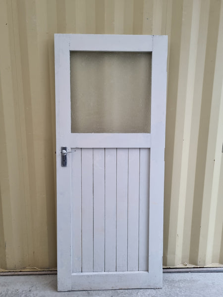 Wood & Glass Single Door Leaf  810 W x 1910 H [#5143] Joinery Recycle