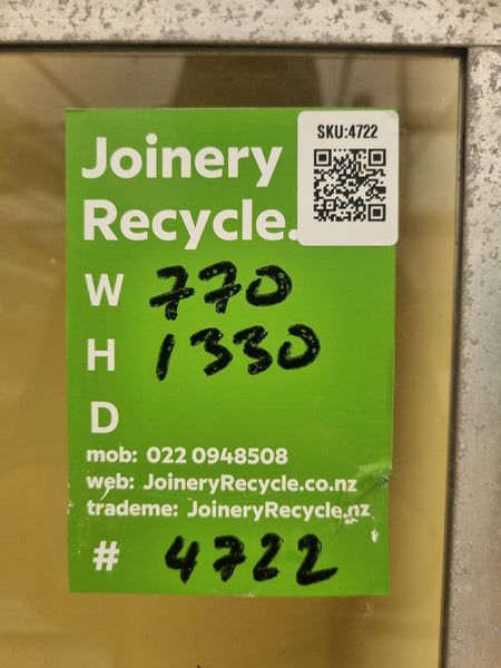 Aluminium Verticle Sliding Window Silver 770 W  x  1330 H [#4722] Joinery Recycle