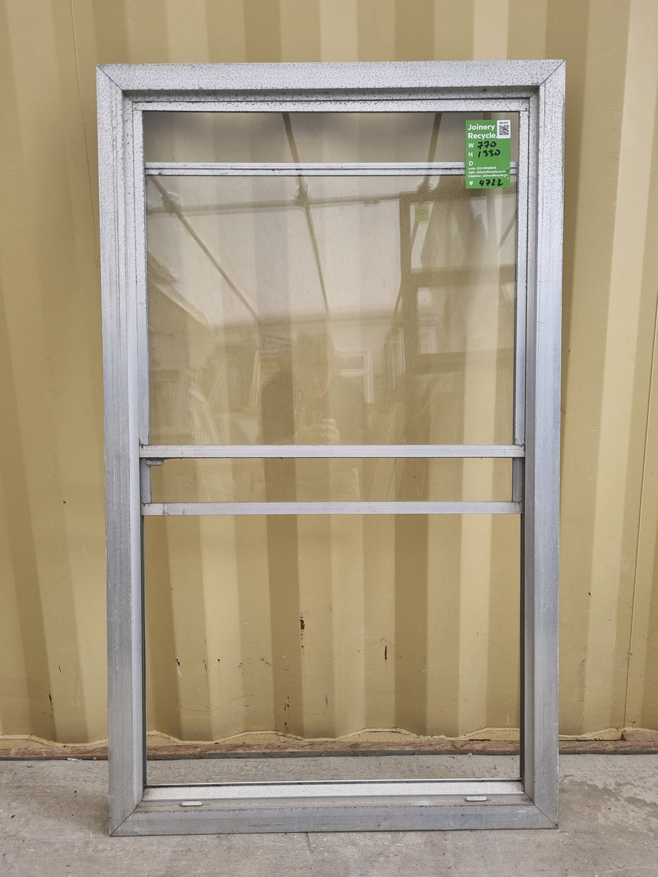 Aluminium Verticle Sliding Window Silver 770 W  x  1330 H [#4722] Joinery Recycle