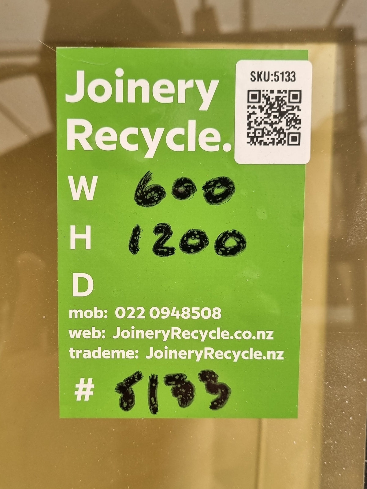 Aluminium Window White  600 W  x  1200 H  [#5133 SF] Joinery Recycle
