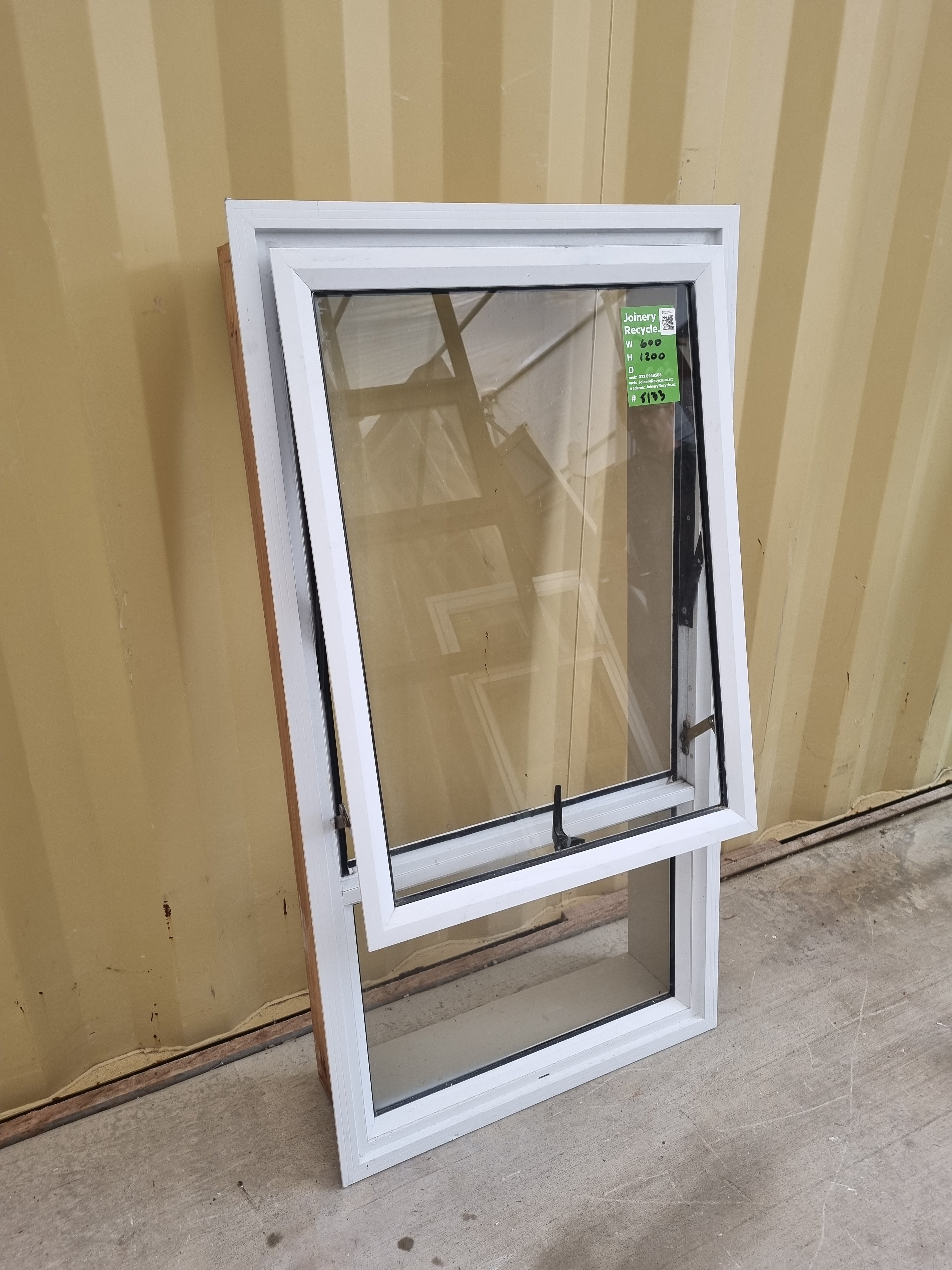 Aluminium Window White  600 W  x  1200 H  [#5133 SF] Joinery Recycle