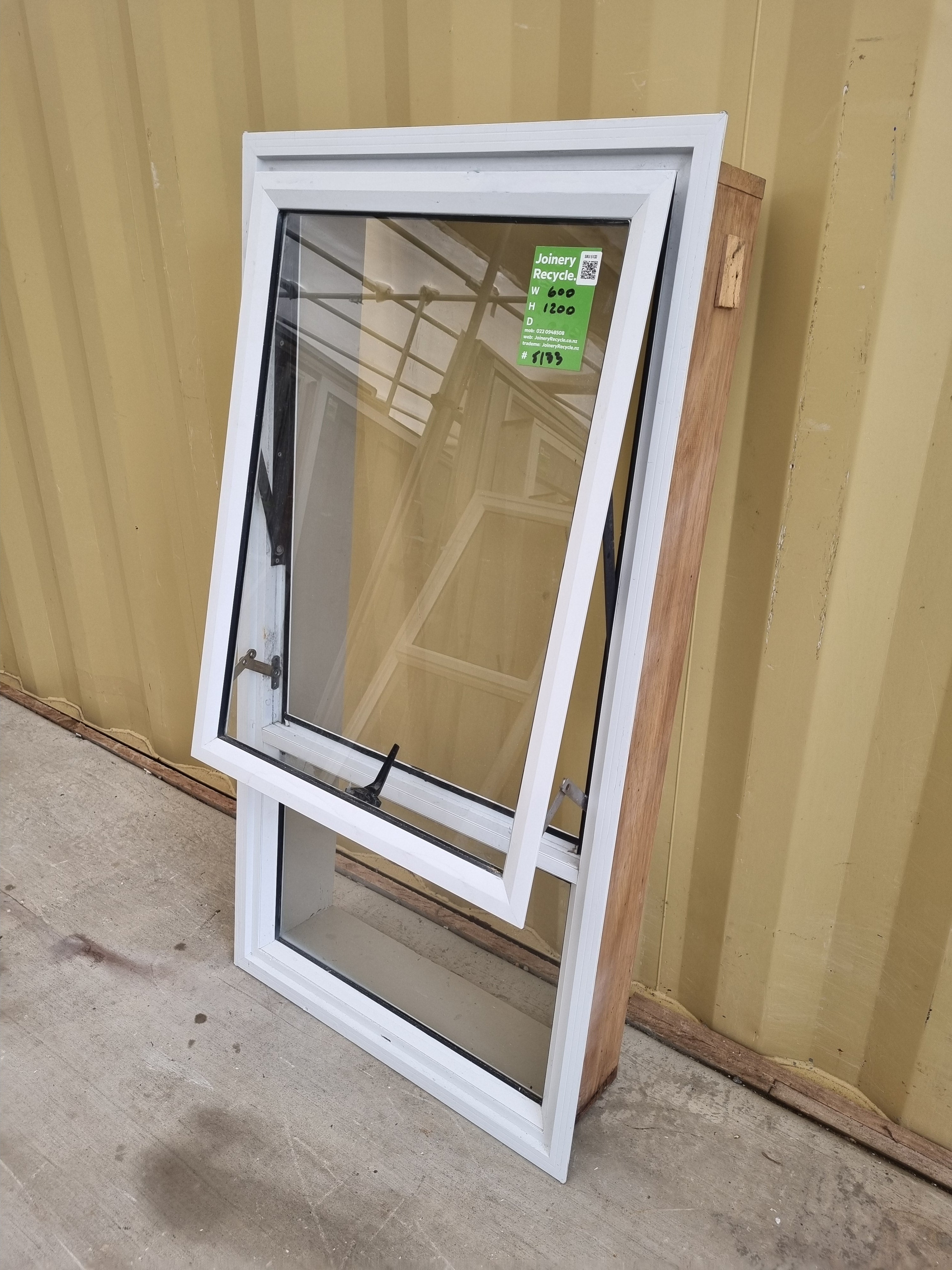 Aluminium Window White  600 W  x  1200 H  [#5133 SF] Joinery Recycle