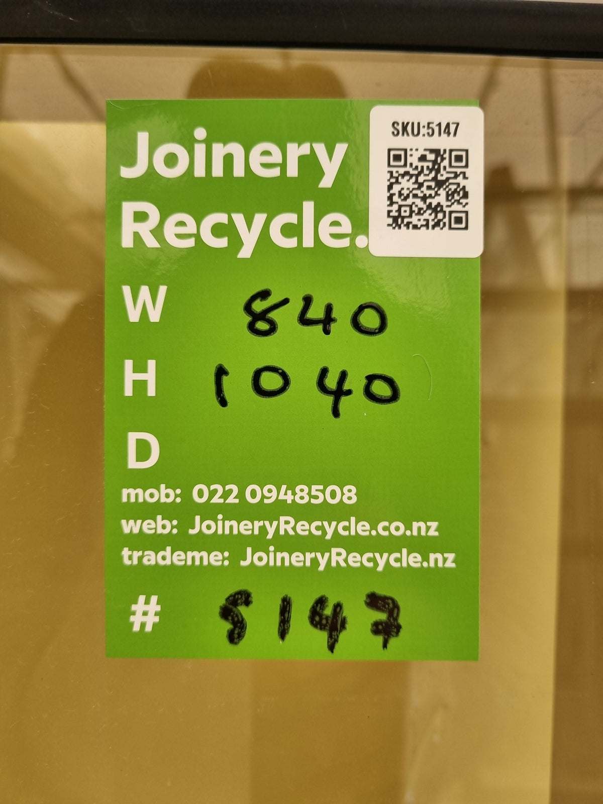 Aluminium Picture Window White  840 W  x 1040 H  [#5147] Joinery Recycle