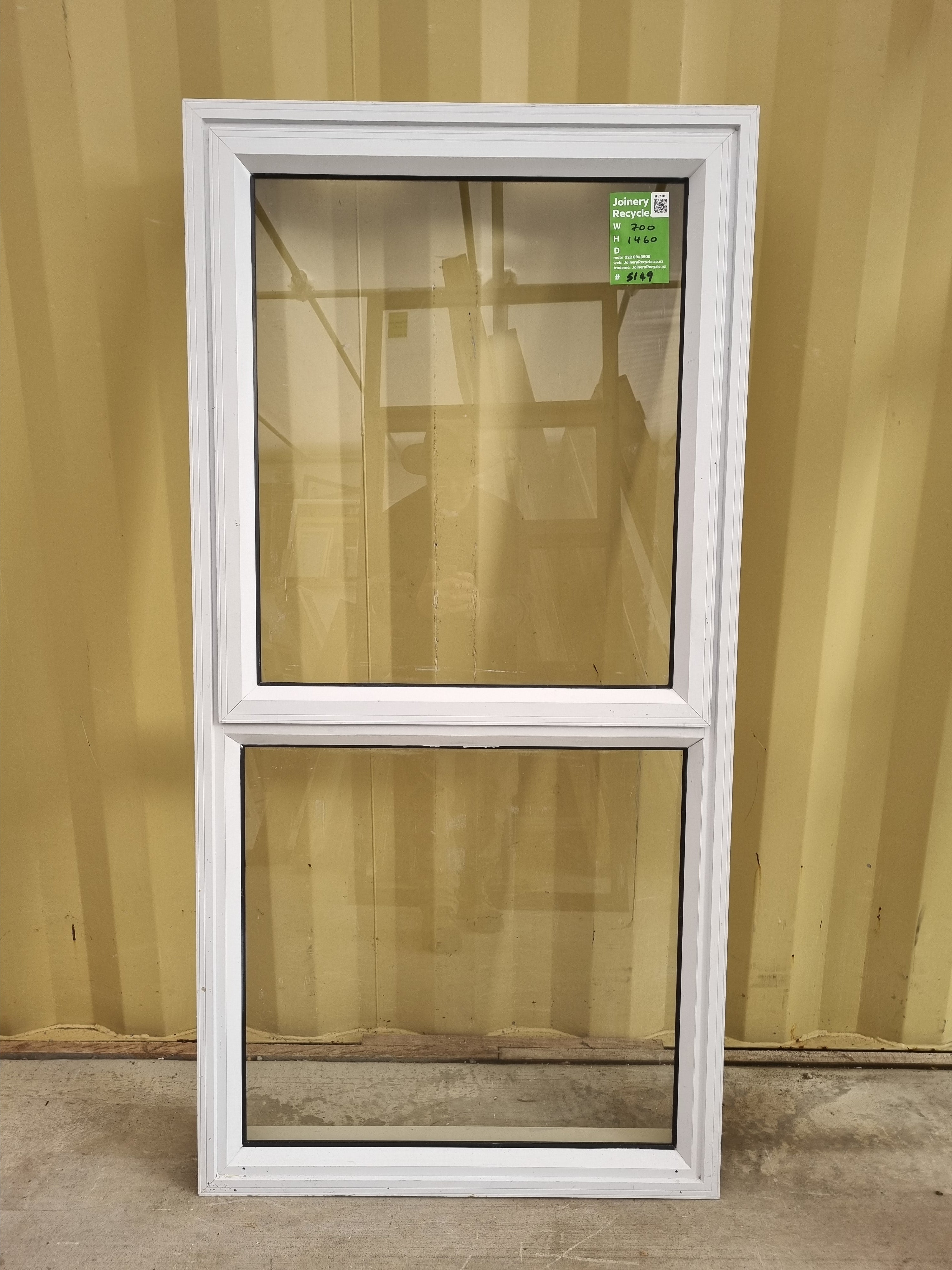Aluminium Window White  700 W  x  1460 H  [#5149] Joinery Recycle