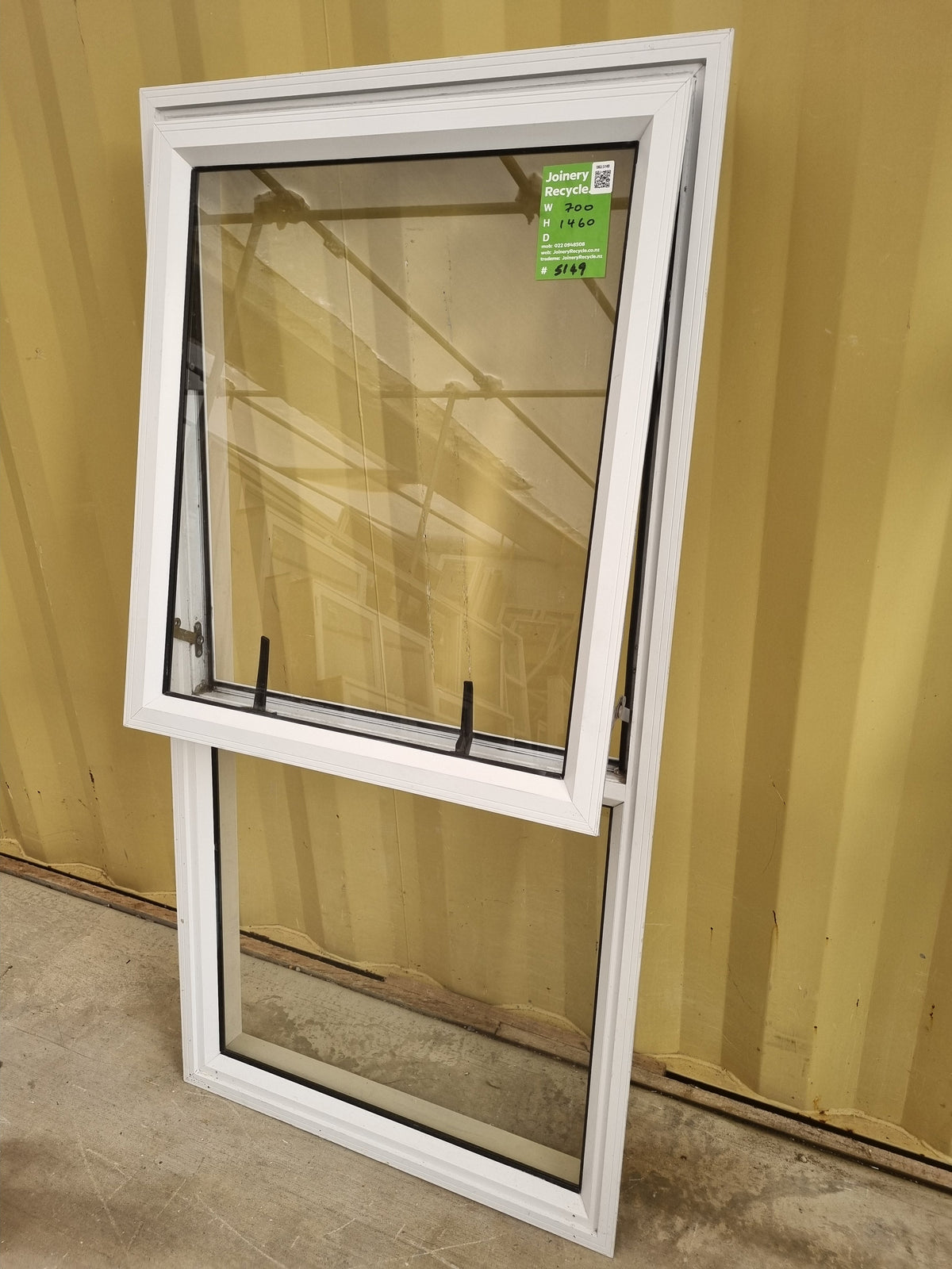 Aluminium Window White  700 W  x  1460 H  [#5149] Joinery Recycle