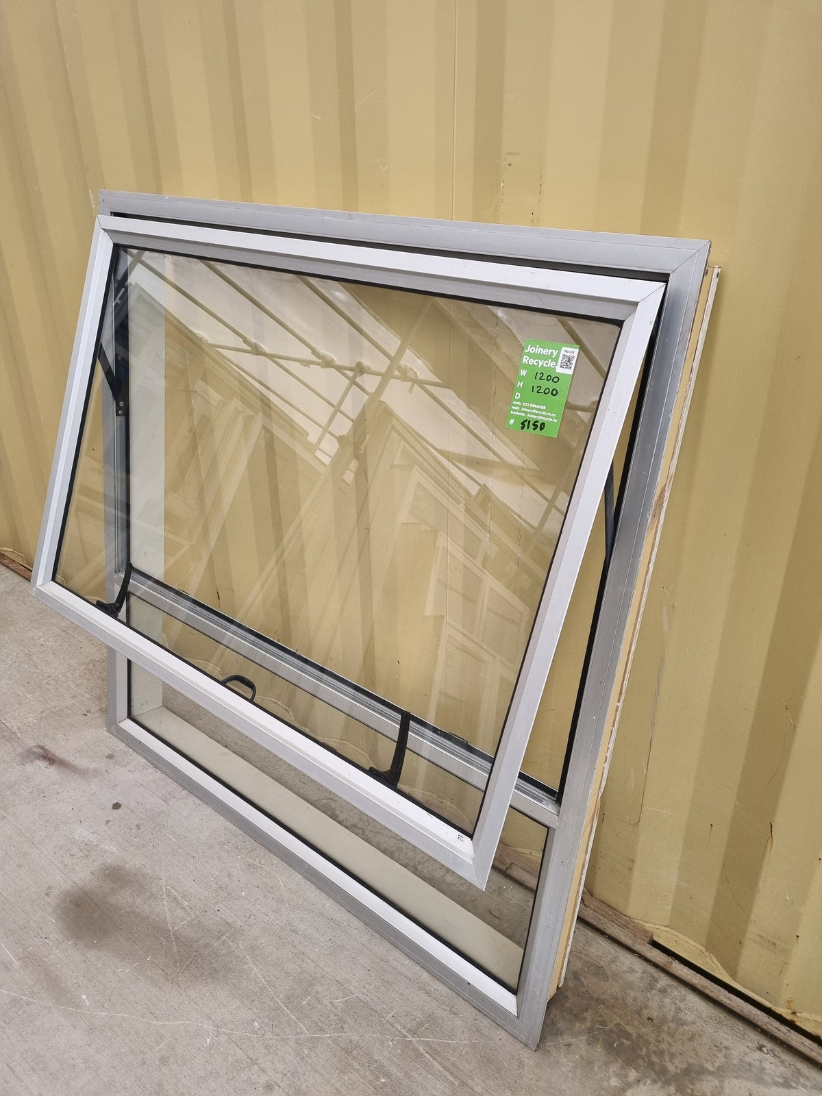 Aluminium Window Silver  1200 W  x 1200 H [#5150] Joinery Recycle