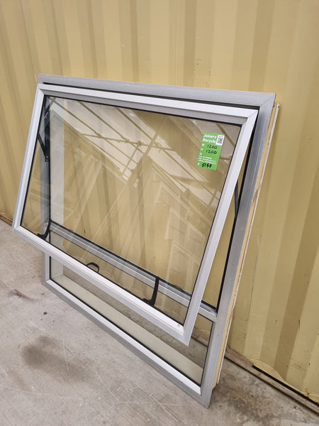 Aluminium Window Silver  1200 W  x 1200 H [#5150] Joinery Recycle