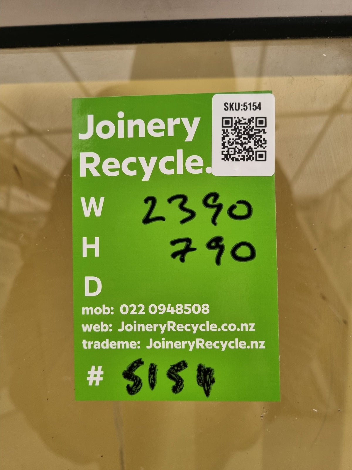 Aluminium Window Silver 2390 W  x  790 H  [#5154] Joinery Recycle
