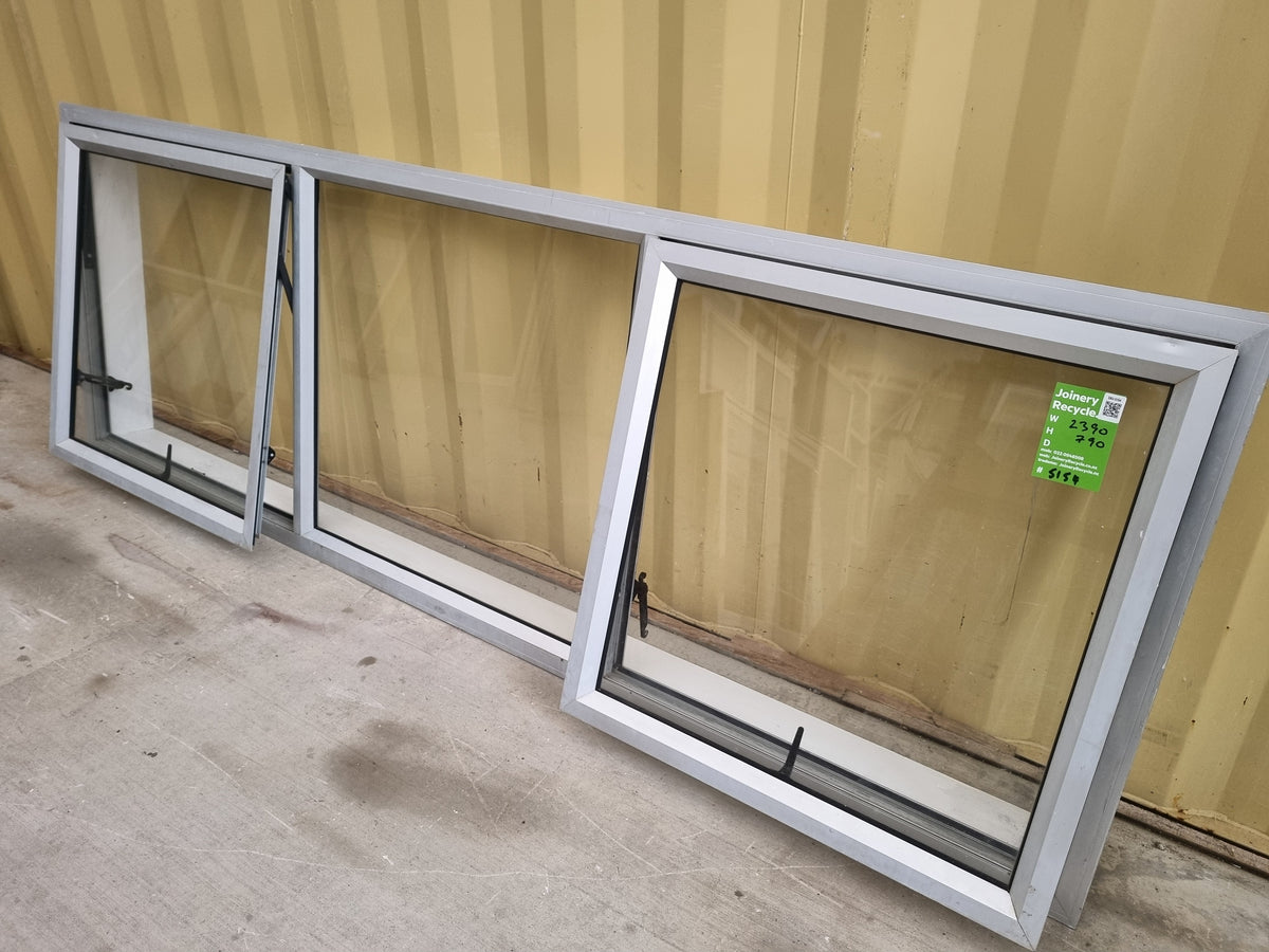 Aluminium Window Silver 2390 W  x  790 H  [#5154] Joinery Recycle