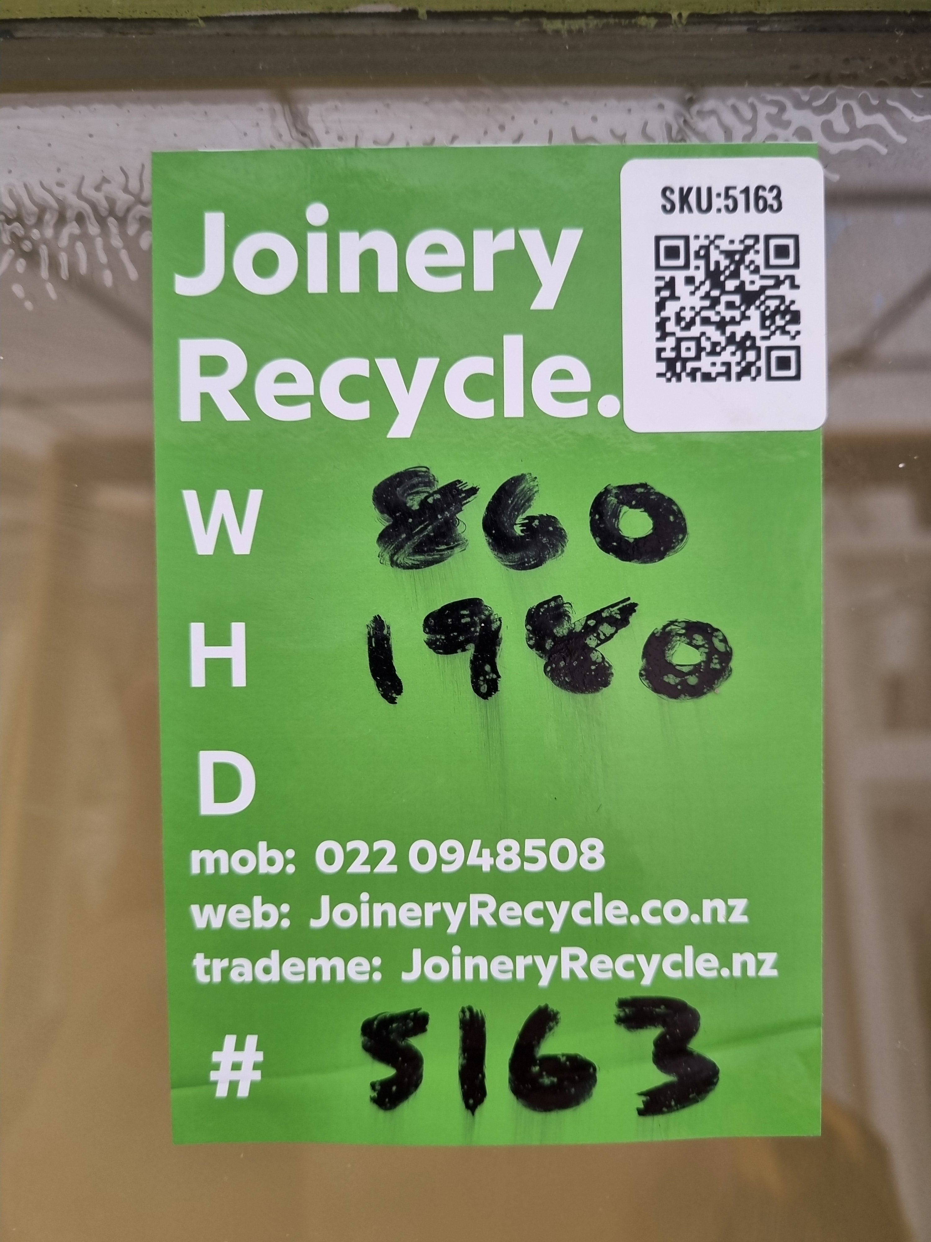 Wood & Glass Single Door Leaf 860 W x 1980 H [#5163] Joinery Recycle
