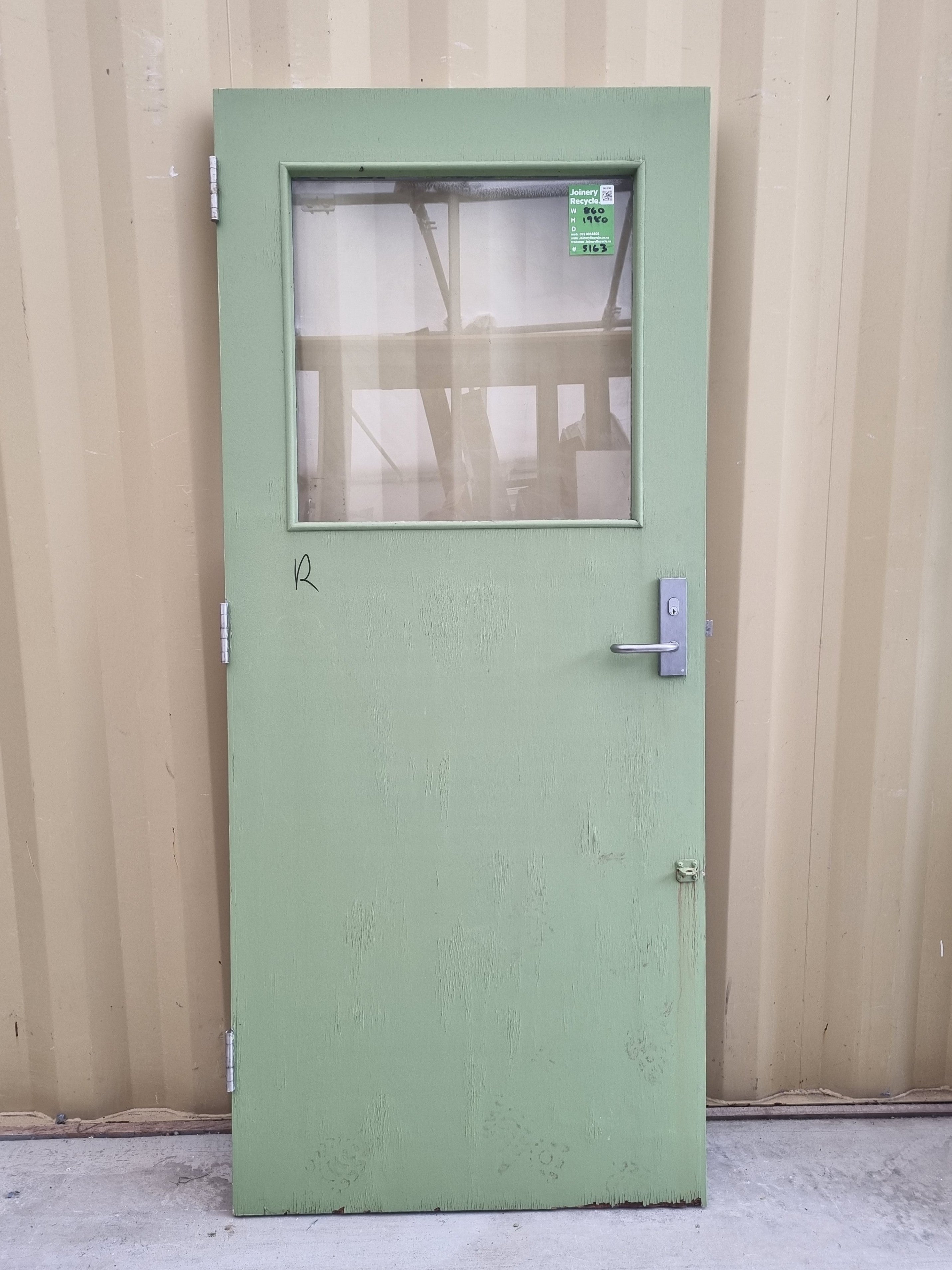 Wood & Glass Single Door Leaf 860 W x 1980 H [#5163] Joinery Recycle