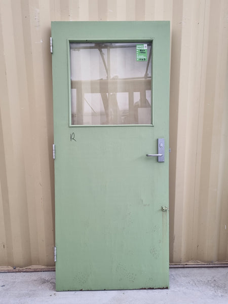 Wood & Glass Single Door Leaf 860 W x 1980 H [#5163] Joinery Recycle