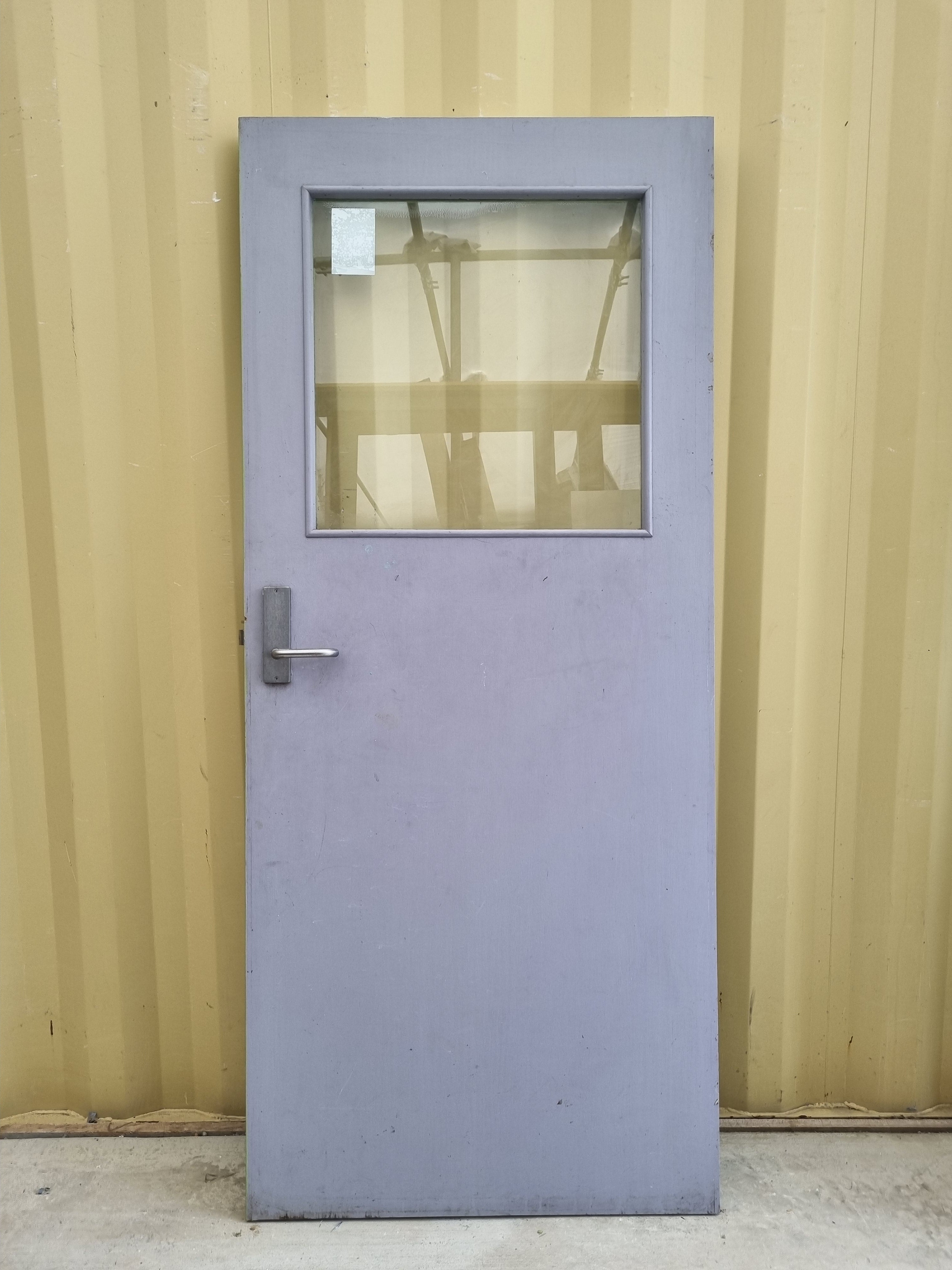 Wood & Glass Single Door Leaf 860 W x 1980 H [#5163] Joinery Recycle