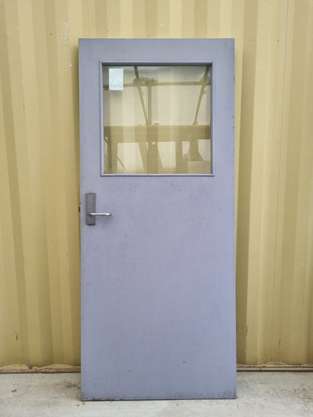 Wood & Glass Single Door Leaf 860 W x 1980 H [#5163] Joinery Recycle