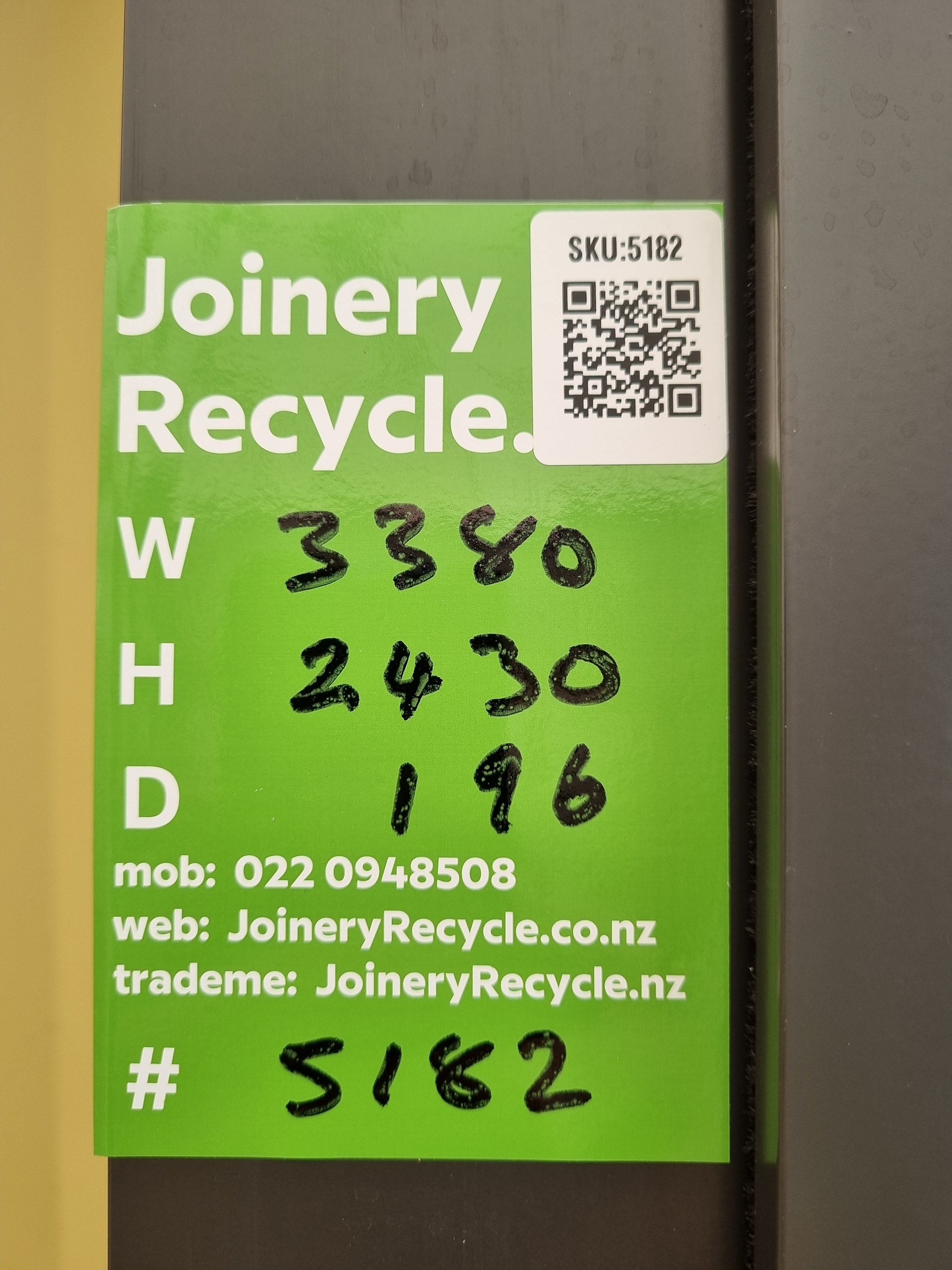 UNGLAZED STACKER Ranch Slider Ironsand 3380 W x 2430 H [#5182 SF] Joinery Recycle