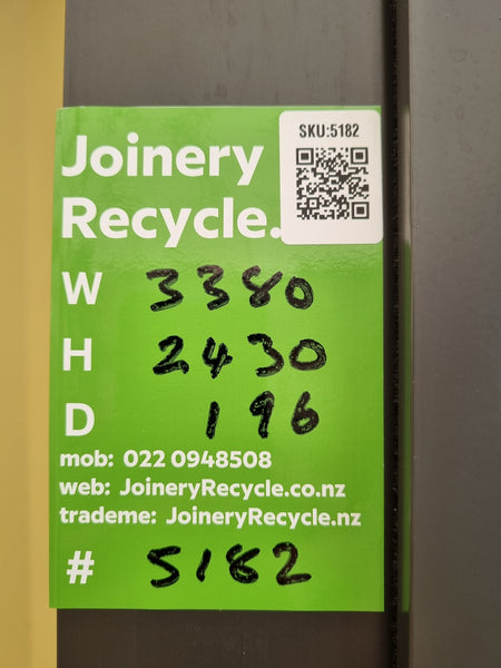 UNGLAZED STACKER Ranch Slider Ironsand 3380 W x 2430 H [#5182 SF] Joinery Recycle