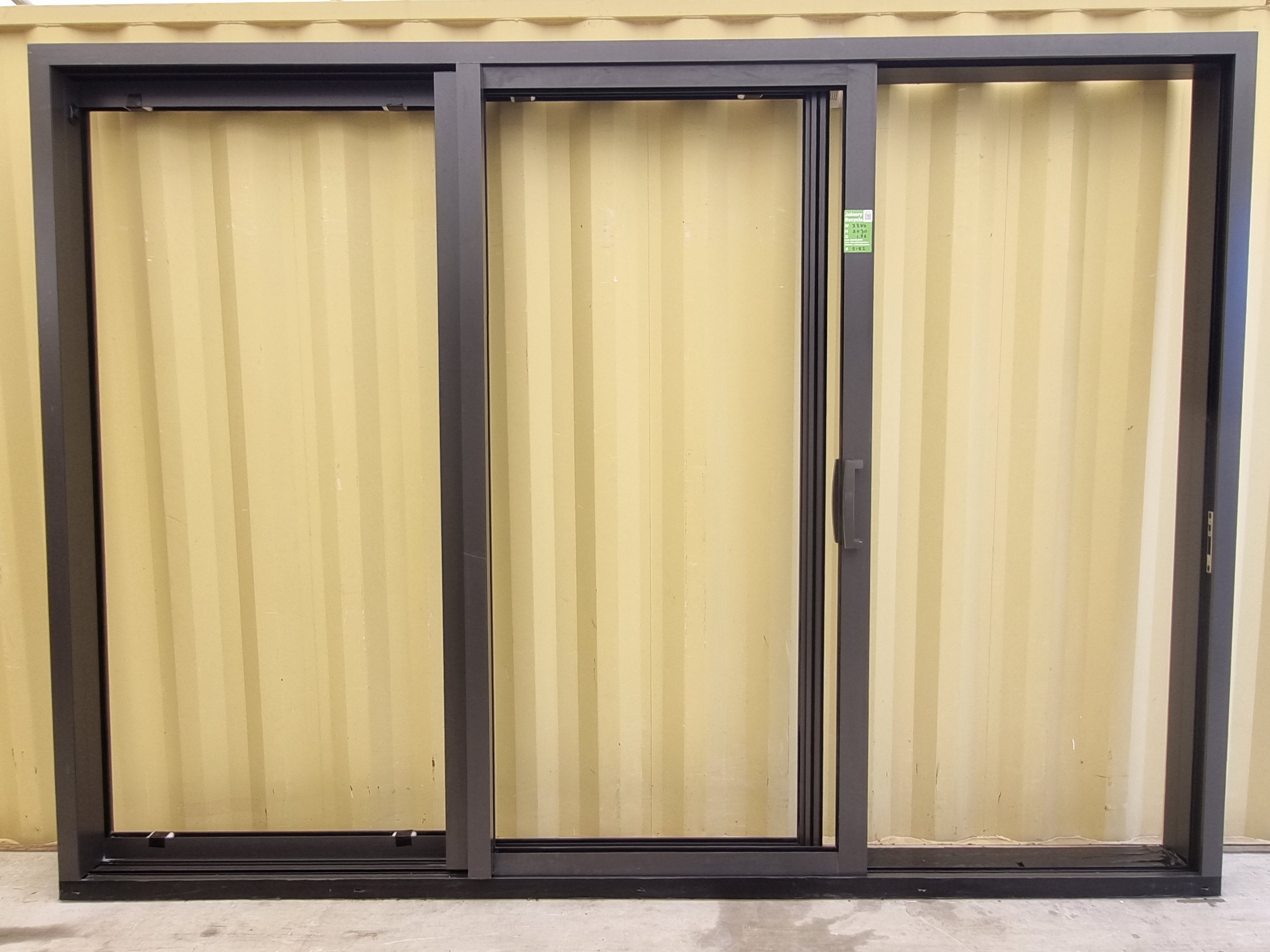 UNGLAZED STACKER Ranch Slider Ironsand 3380 W x 2430 H [#5182 SF] Joinery Recycle