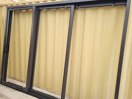 NEVER USED, UNGLAZED, STACKER Ranch Slider ironsand 3380 W x 2460 H [#5183  SF] Joinery Recycle