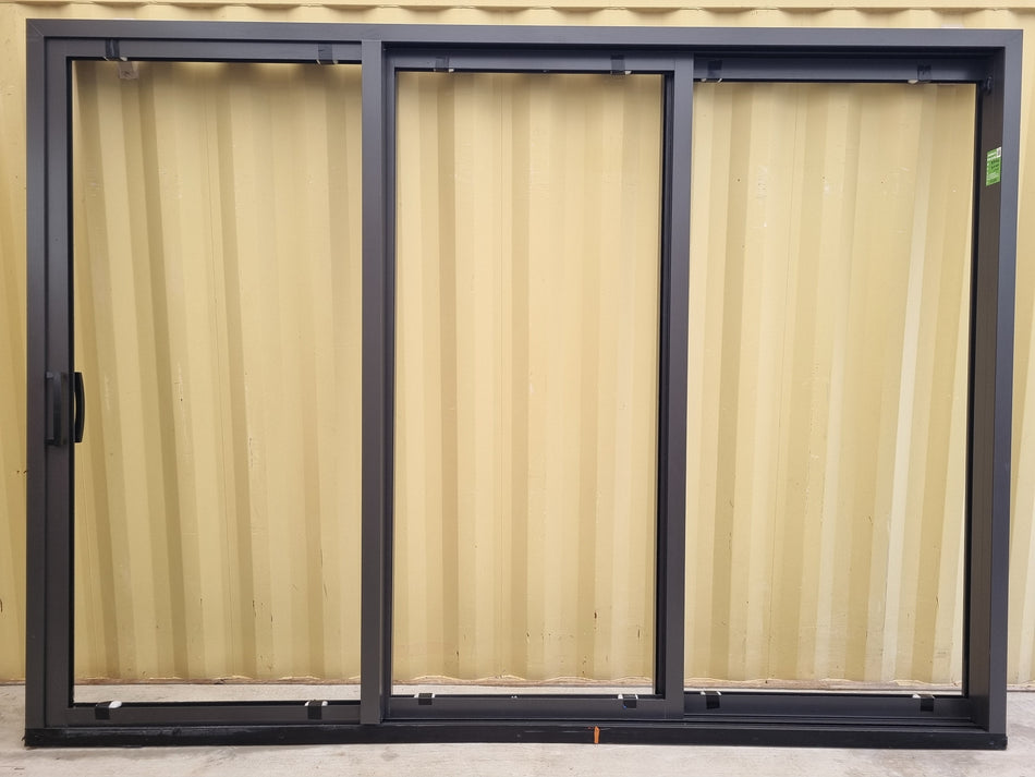 NEVER USED, UNGLAZED, STACKER Ranch Slider ironsand 3380 W x 2460 H [#5183  SF] Joinery Recycle