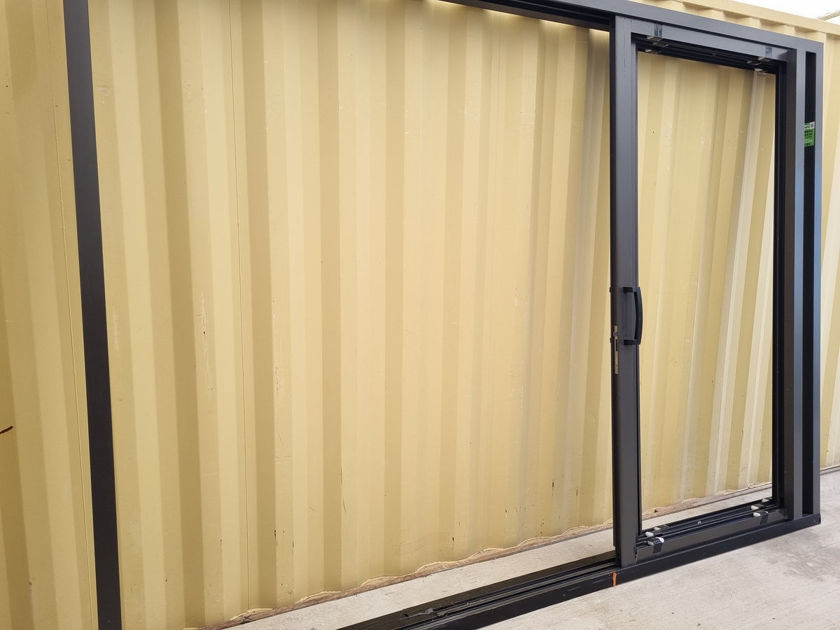 NEVER USED, UNGLAZED, STACKER Ranch Slider ironsand 3380 W x 2460 H [#5183  SF] Joinery Recycle