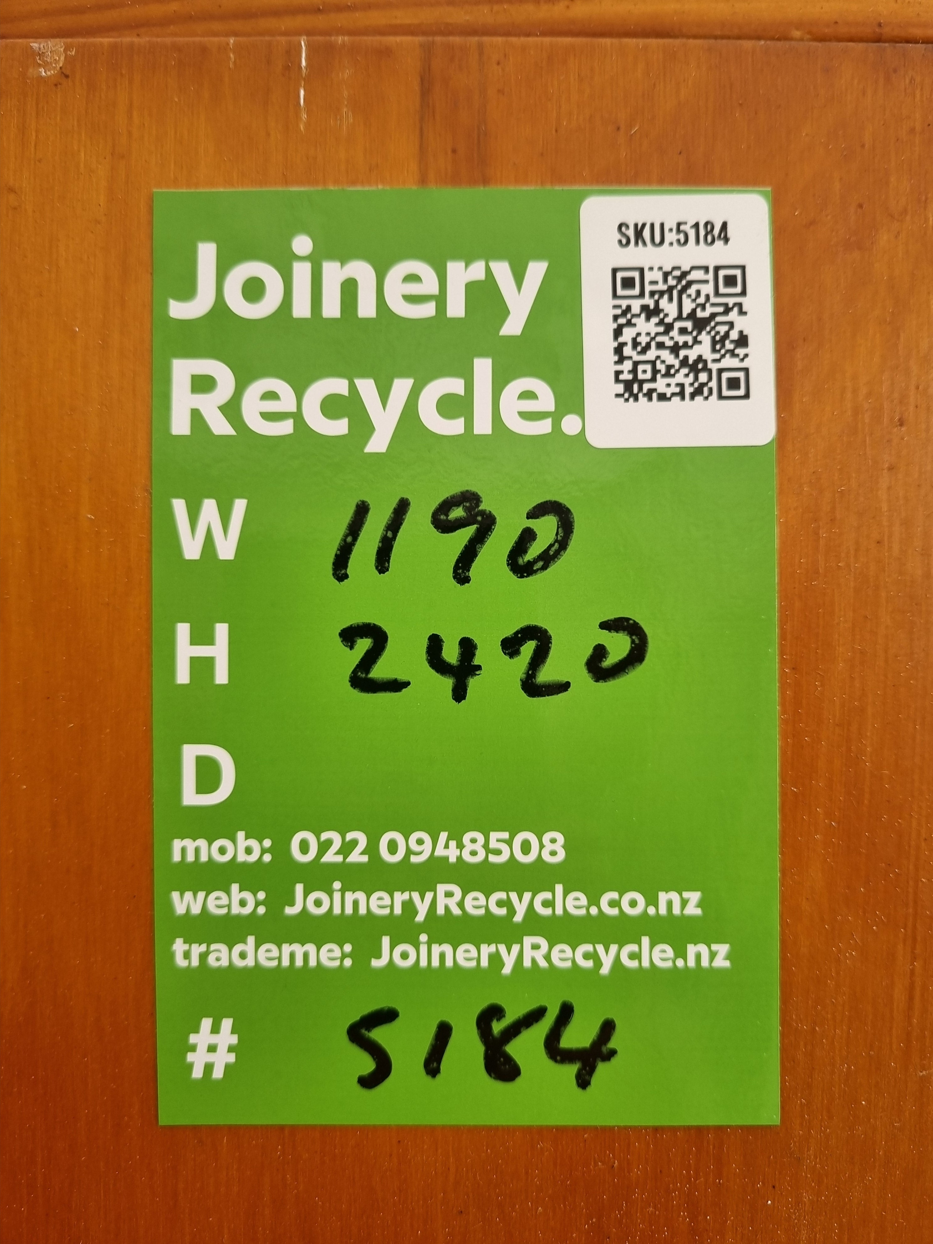 Wardrobe Doors - RIMU Veneer - 1190 W  x 2420 H [#5184  SF] Joinery Recycle