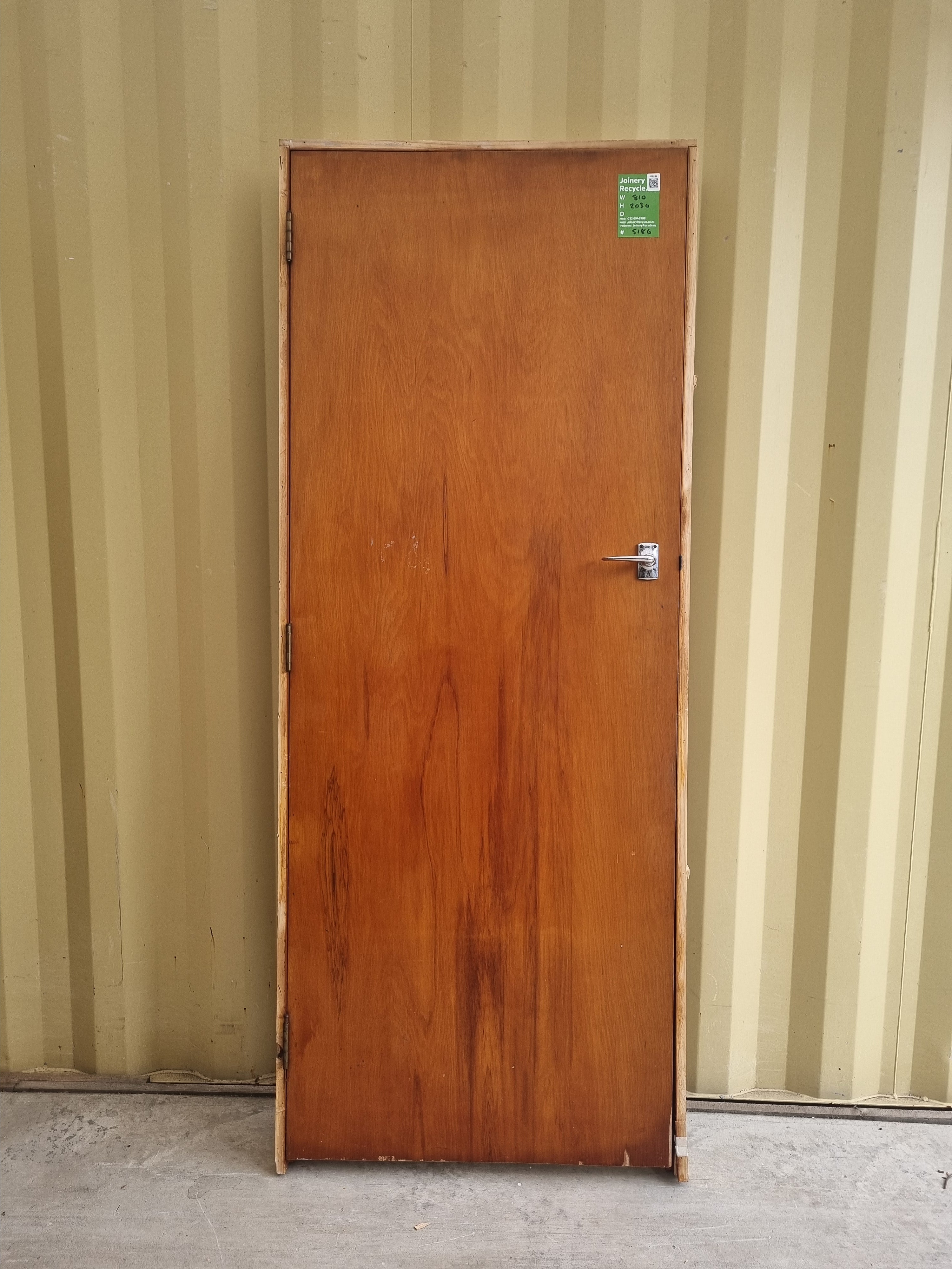 Framed Internal Door - RIMU Veneer - 810 W  x 2030 H [#5187  SF] Joinery Recycle