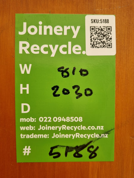 Framed Internal Door - RIMU Veneer - 810 W  x 2030 H [#5188 SF] Joinery Recycle