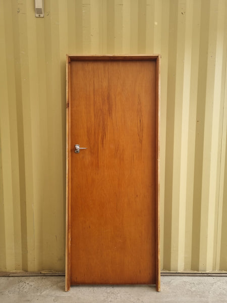 Framed Internal Door - RIMU Veneer - 810 W  x 2030 H [#5188 SF] Joinery Recycle
