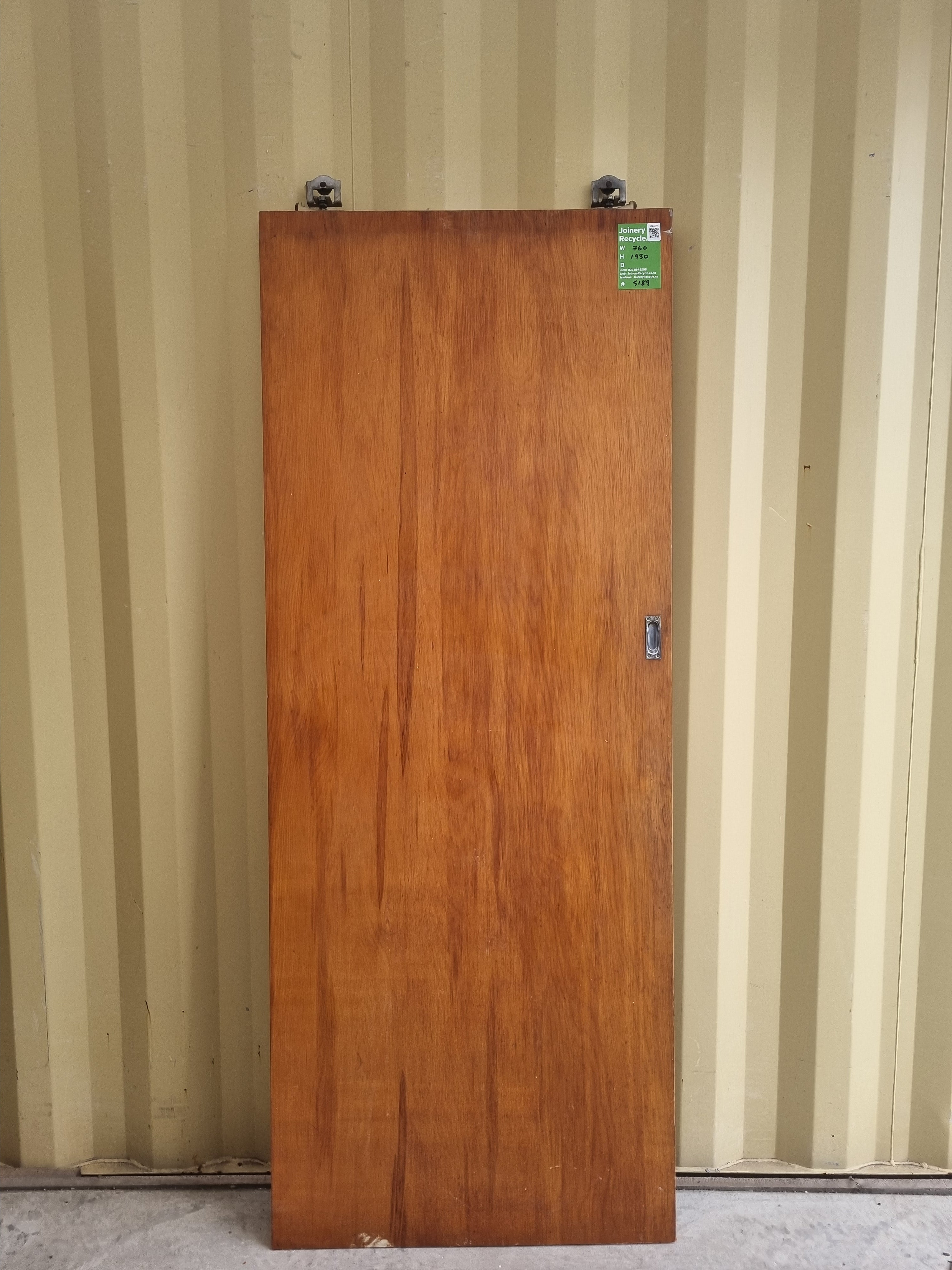 Second-hand rimu veneer internal sliding door - Classic Kiwi Style.