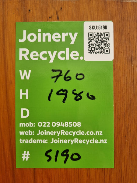 Internal Sliding Door - RIMU Veneer -  760 W  x  1980 H [#5190 SF] Joinery Recycle