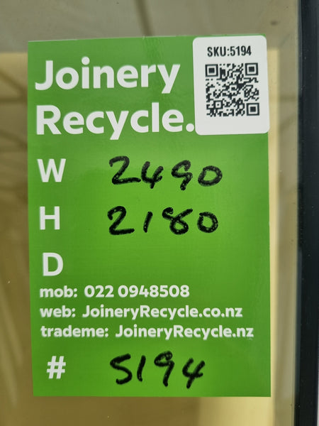 Aluminium French Door with Side Light White 2490 W x 2180 H [#5194 SF] Joinery Recycle