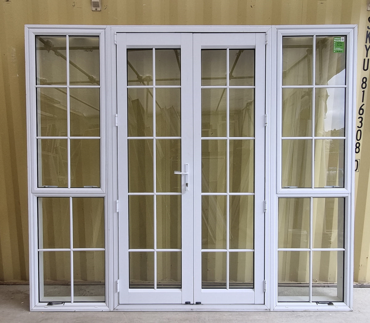 Aluminium French Door with Opening Side Lights  2490  W x 2180 H [#5195 SF] Joinery Recycle