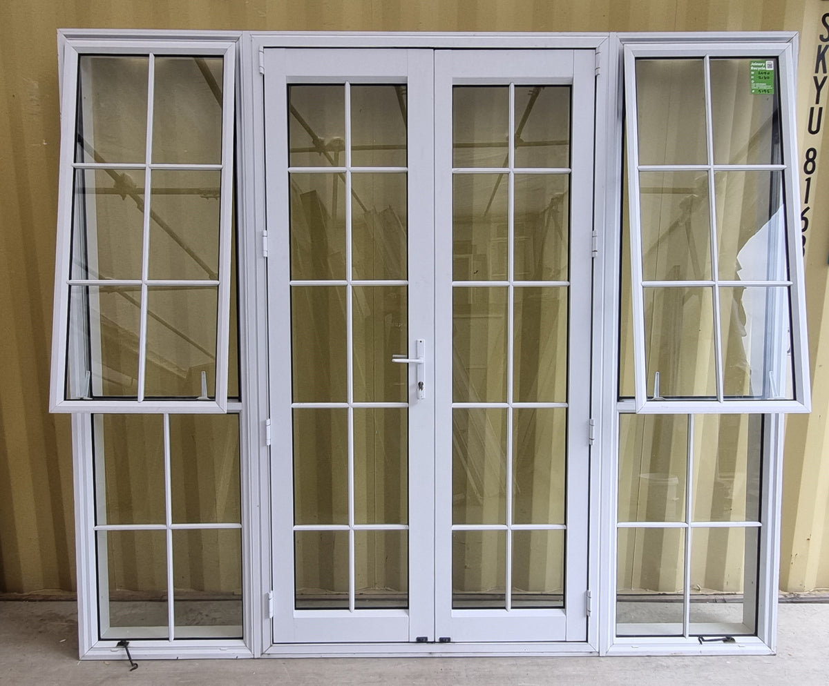 Aluminium French Door with Opening Side Lights  2490  W x 2180 H [#5195 SF] Joinery Recycle