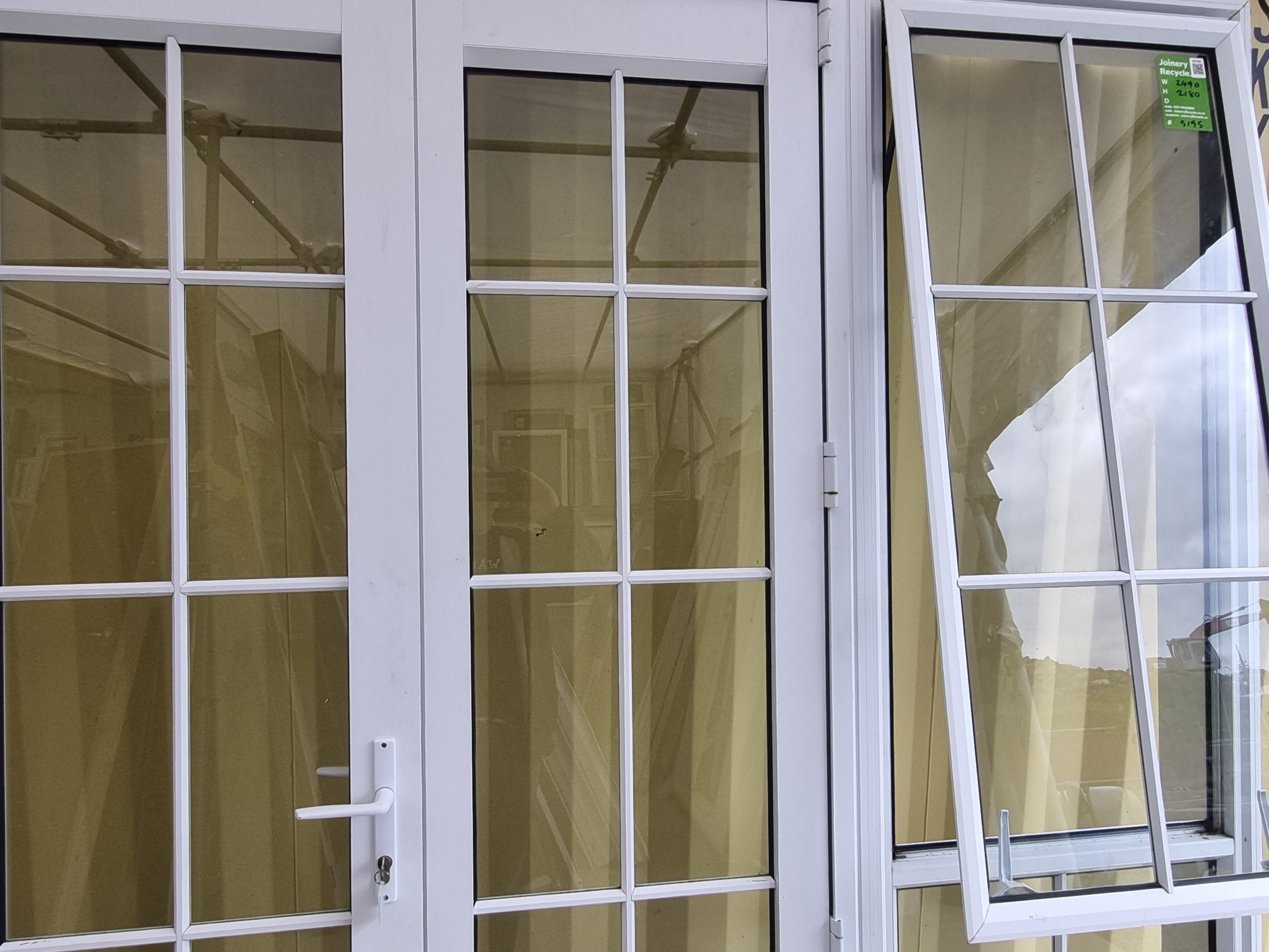 Aluminium French Door with Opening Side Lights  2490  W x 2180 H [#5195 SF] Joinery Recycle