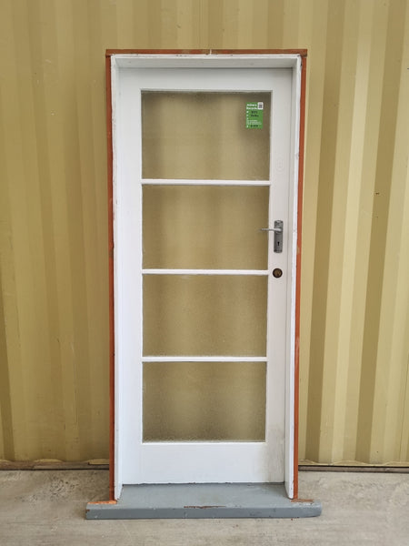 Wood & Glass Single Entrance Door  875 W x  2070 H [#5197 SF] Joinery Recycle
